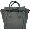 セリーヌ CELINE ラゲージナノショッパー 189243 グレー系 ゴールド金具 ドラムドカーフスキン レディース ショルダーバッグ