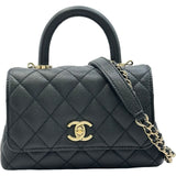 シャネル CHANEL ココハンドルXXS AS2215 ブラック ゴールド金具 キャビアスキン レディース ショルダーバッグ