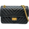 シャネル CHANEL 2.55ミニフラップチェーンショルダーVステッチ AS0874 ブラック ゴールド金具 エイジドカーフ レディース ショルダーバッグ
