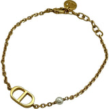 クリスチャン・ディオール Christian Dior Petit CD ブレスレット ゴールド メタル/レジンパール アクセサリー