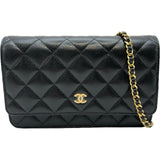 シャネル CHANEL マトラッセチェーンウォレット AP0250 ブラック ゴールド金具 キャビアスキン レディース ショルダーバッグ