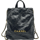 シャネル CHANEL CHANEL22 バックパック AS3859 ブラック ゴールド金具 シャイニーカーフスキン レディース リュック・デイパック
