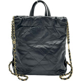 シャネル CHANEL CHANEL22 バックパック AS3859 ブラック ゴールド金具 シャイニーカーフスキン レディース リュック・デイパック