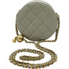 シャネル CHANEL マトラッセラウンドミニチェーンショルダー 31番台 グレー ゴールド金具 ラムスキン レディース ショルダーバッグ