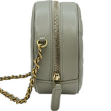 シャネル CHANEL マトラッセラウンドミニチェーンショルダー 31番台 グレー ゴールド金具 ラムスキン レディース ショルダーバッグ