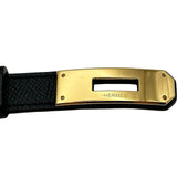エルメス HERMES ケリーベルト18 W刻印 ブラック ゴールド金具 エプソン レディース ベルト