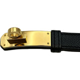 エルメス HERMES ケリーベルト18 W刻印 ブラック ゴールド金具 エプソン レディース ベルト