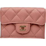 シャネル CHANEL クラシックスモールフラップウォレット AP0230 ピンク ゴールド金具 キャビアスキン レディース 二つ折り財布