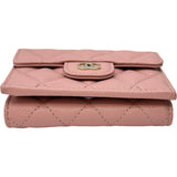 シャネル CHANEL クラシックスモールフラップウォレット AP0230 ピンク ゴールド金具 キャビアスキン レディース 二つ折り財布