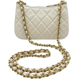 シャネル CHANEL マトラッセココマークチェーンショルダー AP3847 ホワイト ゴールド金具 ラムスキン レディース ショルダーバッグ