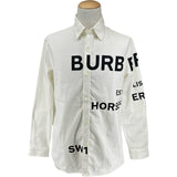 バーバリー BURBERRY ホースフェリープリント長袖シャツ 8023776 ホワイト コットン メンズ 長袖シャツ
