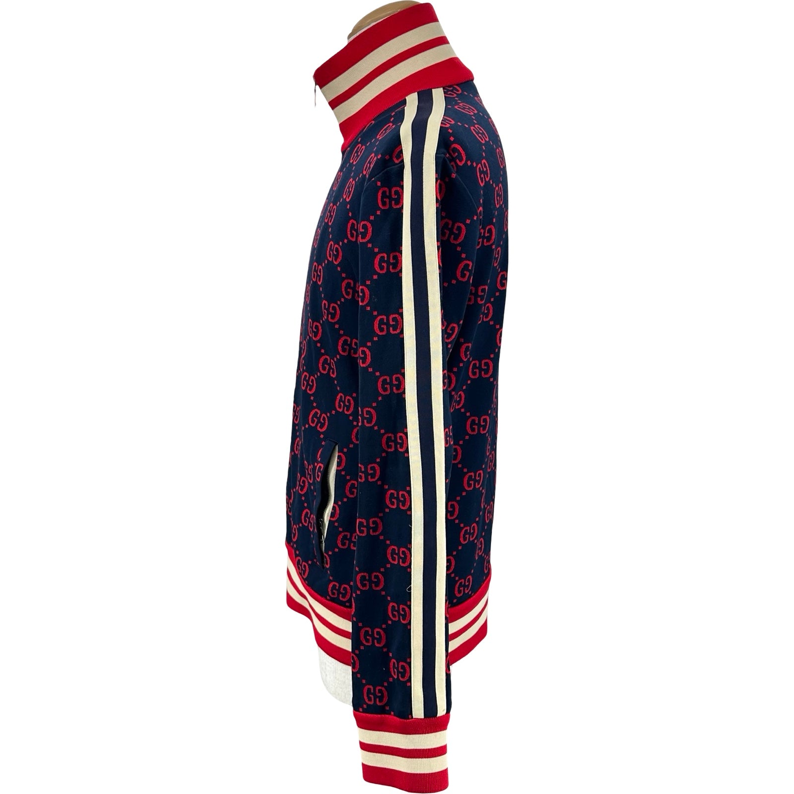 グッチ GUCCI GG総柄トラックジャケット 496919 ネイビー コットン