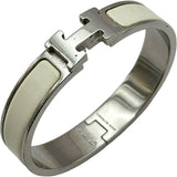 エルメス HERMES クリックHブレスレット アイボリー シルバー金具 メタル/エナメル アクセサリー