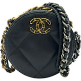 シャネル CHANEL CHANEL 19ラウンドチェーンショルダー AP0945 ブラック シルバー金具/ゴールド金具 ラムスキン レディース ショルダーバッグ