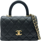 シャネル CHANEL ココハンドルXXS AS2215 ブラック ゴールド金具 キャビアスキン レディース ショルダーバッグ