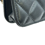 シャネル CHANEL マトラッセフラップフォンホルダー AP3106 ブラック ゴールド金具 ラムスキン レディース ショルダーバッグ