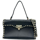 ヴァレンティノ VALENTINO ロックスタッズ2WAYショルダー ブラック ゴールド金具 レザー/スタッズ レディース ショルダーバッグ