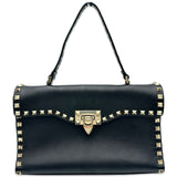 ヴァレンティノ VALENTINO ロックスタッズ2WAYショルダー ブラック ゴールド金具 レザー/スタッズ レディース ショルダーバッグ