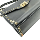 ヴァレンティノ VALENTINO ロックスタッズ2WAYショルダー ブラック ゴールド金具 レザー/スタッズ レディース ショルダーバッグ