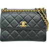 シャネル CHANEL マトラッセフラップチェーンショルダー ブラック ゴールド金具 キャビアスキン レディース ショルダーバッグ
