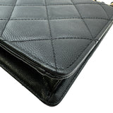 シャネル CHANEL マトラッセフラップチェーンショルダー ブラック ゴールド金具 キャビアスキン レディース ショルダーバッグ