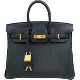 エルメス HERMES バーキン25 G刻印 ブラック ゴールド金具 トゴ レディース ハンドバッグ