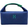 エルメス HERMES ブリッドアブラックGM マリン シルバー金具 トワル レディース ポーチ