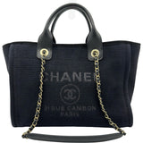 シャネル CHANEL ドーヴィル スモールショッピングバッグ AS3257 ブラック ゴールド金具 コットンファイバー レディース トートバッグ