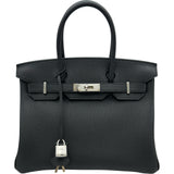 エルメス HERMES バーキン30 G刻印 ブラック シルバー金具 トゴ レディース ハンドバッグ