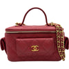 シャネル CHANEL トップハンドルバニティ2WAYバッグ AP3017 レッド ゴールド金具 キャビアスキン レディース ショルダーバッグ
