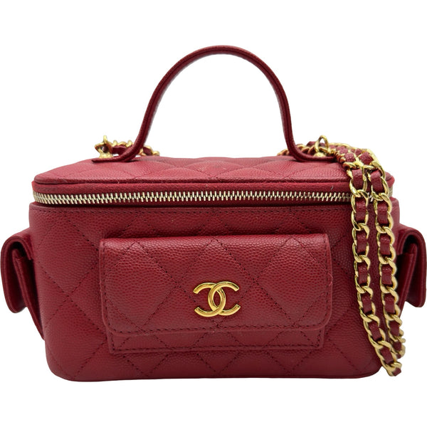 シャネル CHANEL トップハンドルバニティ2WAYバッグ AP3017 レッド