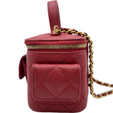 シャネル CHANEL トップハンドルバニティ2WAYバッグ AP3017 レッド ゴールド金具 キャビアスキン レディース ショルダーバッグ