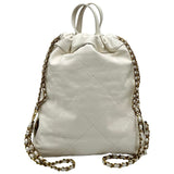 シャネル CHANEL CHANEL 22 バッグパック AS3859 ホワイト ゴールド金具 カーフスキン レディース リュック・デイパック