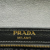 プラダ PRADA ロゴ スタッズ チェーンショルダー 1BD147 ブラック ゴールド金具 カーフスキン レディース ショルダーバッグ