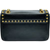 プラダ PRADA ロゴ スタッズ チェーンショルダー 1BD147 ブラック ゴールド金具 カーフスキン レディース ショルダーバッグ
