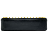 プラダ PRADA ロゴ スタッズ チェーンショルダー 1BD147 ブラック ゴールド金具 カーフスキン レディース ショルダーバッグ