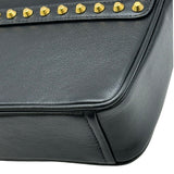 プラダ PRADA ロゴ スタッズ チェーンショルダー 1BD147 ブラック ゴールド金具 カーフスキン レディース ショルダーバッグ