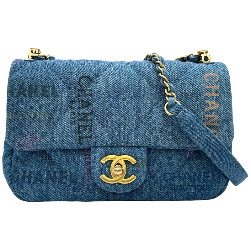 シャネル CHANEL ロゴプリントWチェーンショルダーバッグ AS3134