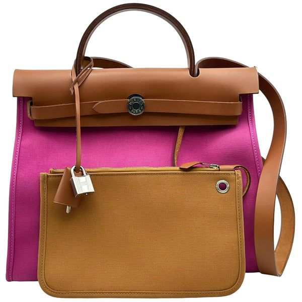 HERMES エールバッグ　MM ショルダーバッグ エルメス HERMES エールバッグジップPM Z刻印 マグノリア シルバー金具