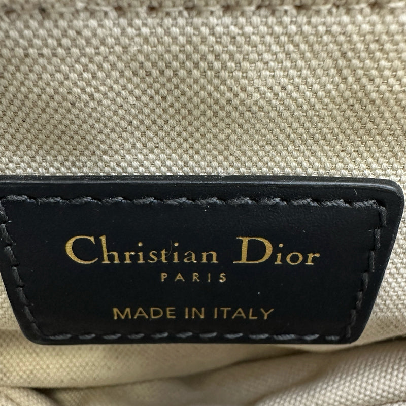 クリスチャンディオール ショルダーバッグ ロゴ金具 キャンバス ネイビー クリスチャン・ディオール Christian Dior ミニサドルバッグ ネイビー