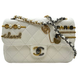 シャネル CHANEL マトラッセ ヘアピンショルダーバッグ AS2979 ホワイト ゴールド/シルバー金具 ラムスキン/ラインストーン レディース ショルダーバッグ