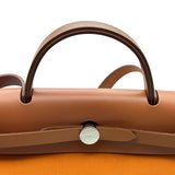 エルメス HERMES エールバッグジップPM C刻印 オレンジ系/ナチュラル シルバー金具 トワル/ハンター レディース ショルダーバッグ