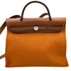 エルメス HERMES エールバッグジップPM C刻印 オレンジ系/ナチュラル シルバー金具 トワル/ハンター レディース ショルダーバッグ