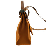 エルメス HERMES エールバッグジップPM C刻印 オレンジ系/ナチュラル シルバー金具 トワル/ハンター レディース ショルダーバッグ