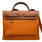 エルメス HERMES エールバッグジップPM C刻印 オレンジ系/ナチュラル シルバー金具 トワル/ハンター レディース ショルダーバッグ