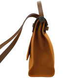 エルメス HERMES エールバッグジップPM C刻印 オレンジ系/ナチュラル シルバー金具 トワル/ハンター レディース ショルダーバッグ