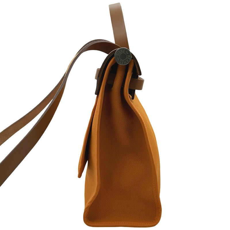 エルメス HERMES エールバッグジップPM C刻印 オレンジ系/ナチュラル