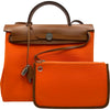 エルメス HERMES エールバッグジップPM B刻印 オレンジ/ゴールド シルバー金具 トワル/ハンター レディース ショルダーバッグ