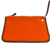 エルメス HERMES エールバッグジップPM B刻印 オレンジ/ゴールド シルバー金具 トワル/ハンター レディース ショルダーバッグ