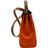 エルメス HERMES エールバッグジップPM B刻印 オレンジ/ゴールド シルバー金具 トワル/ハンター レディース ショルダーバッグ